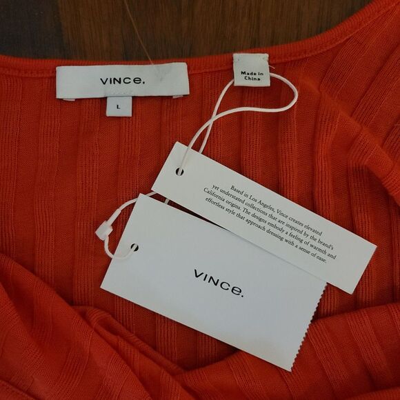 Anthropologie Vince. Wide Rib Square Neck Tank In Burnt Orchid Size‎ L - Picture 6 of 10